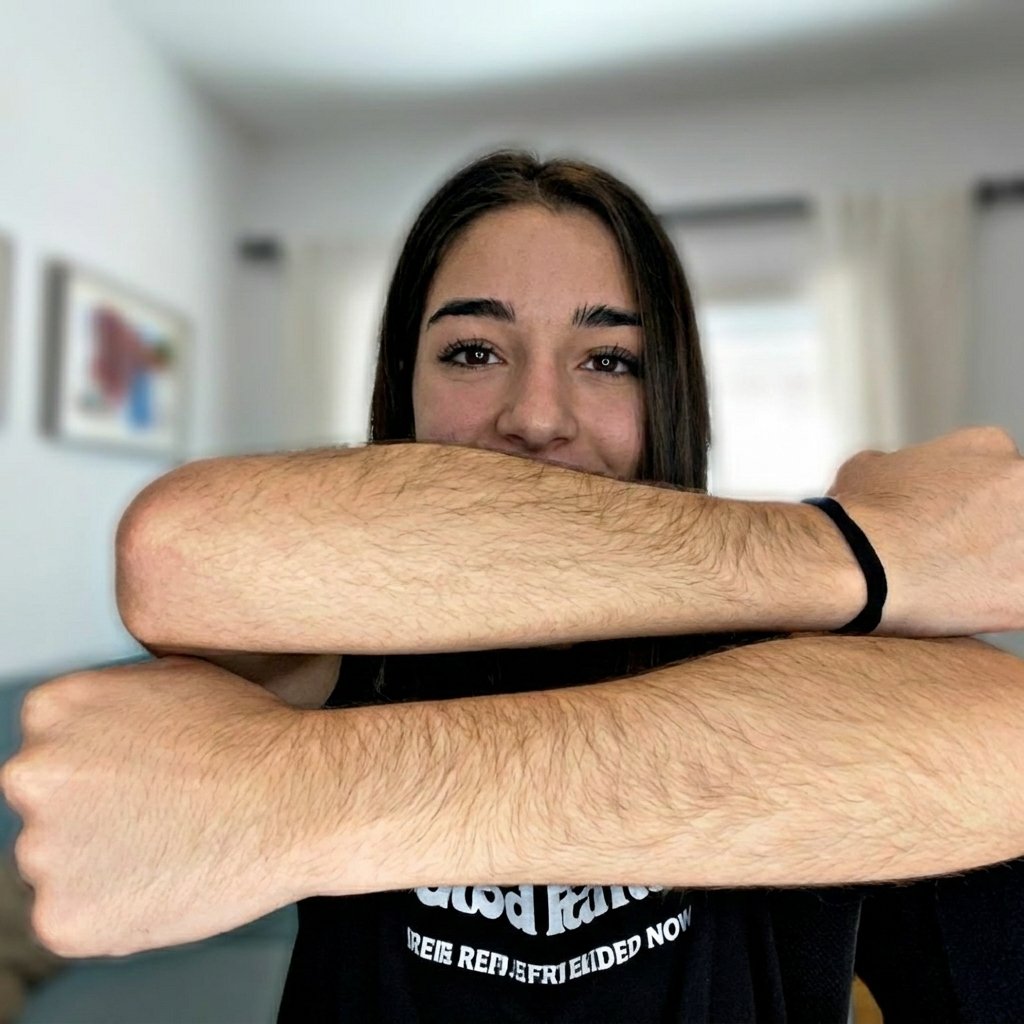 Antebrazo de Bri J. antes — con vello